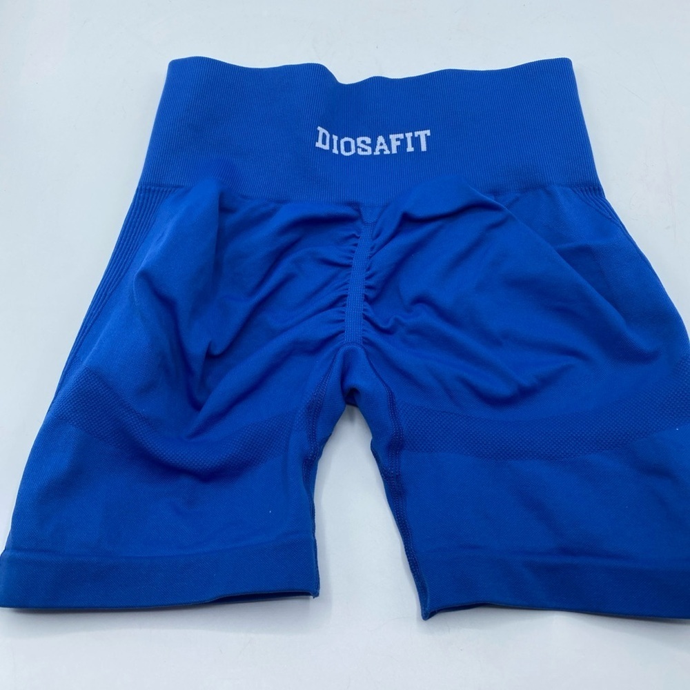 DIOSAFIT Women Radiant Shorts Blue Small Elastic Waist Butt Scrunch Gym Athletic
